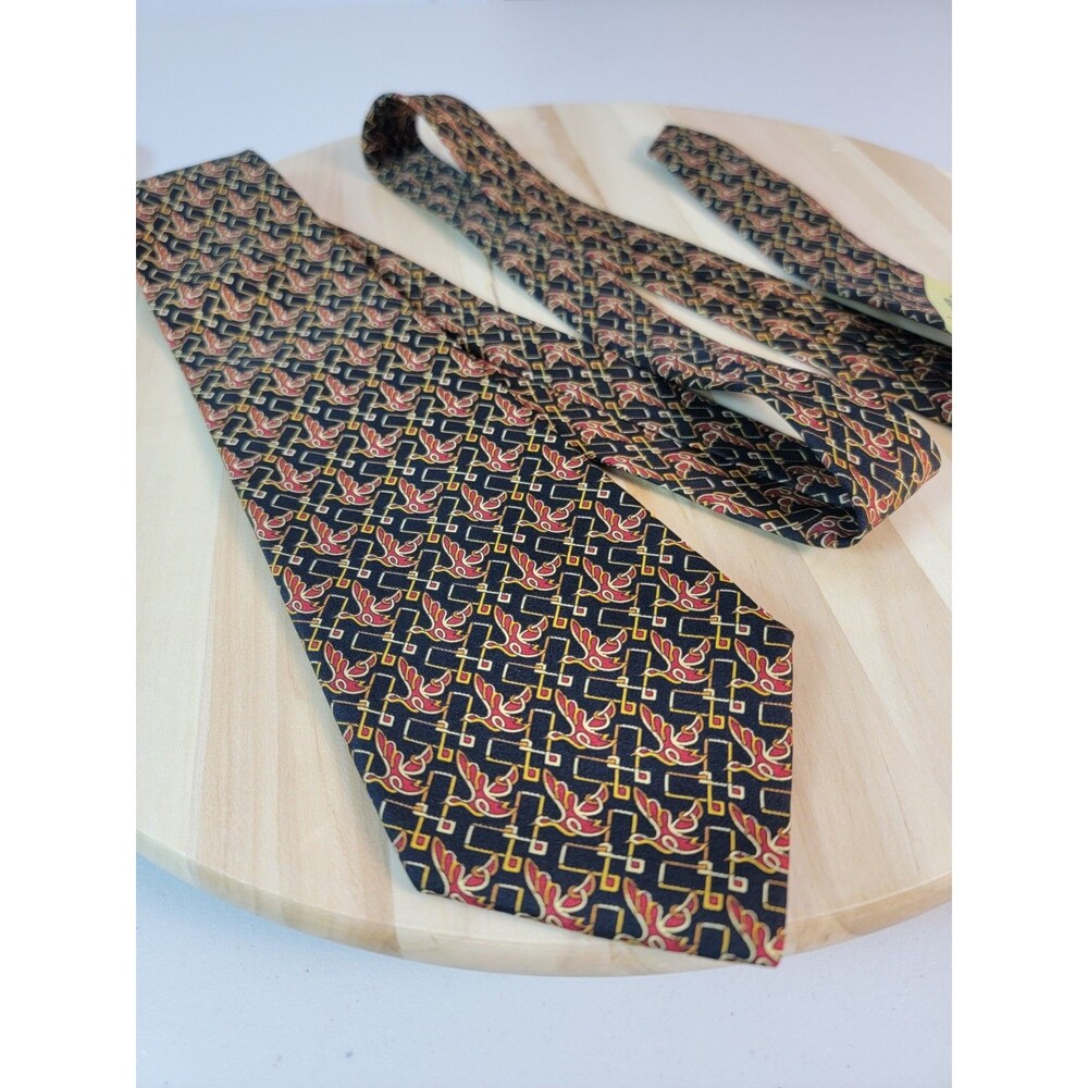 Salvatore Ferragamo Silk Tie Necktie Birds Made in Italy